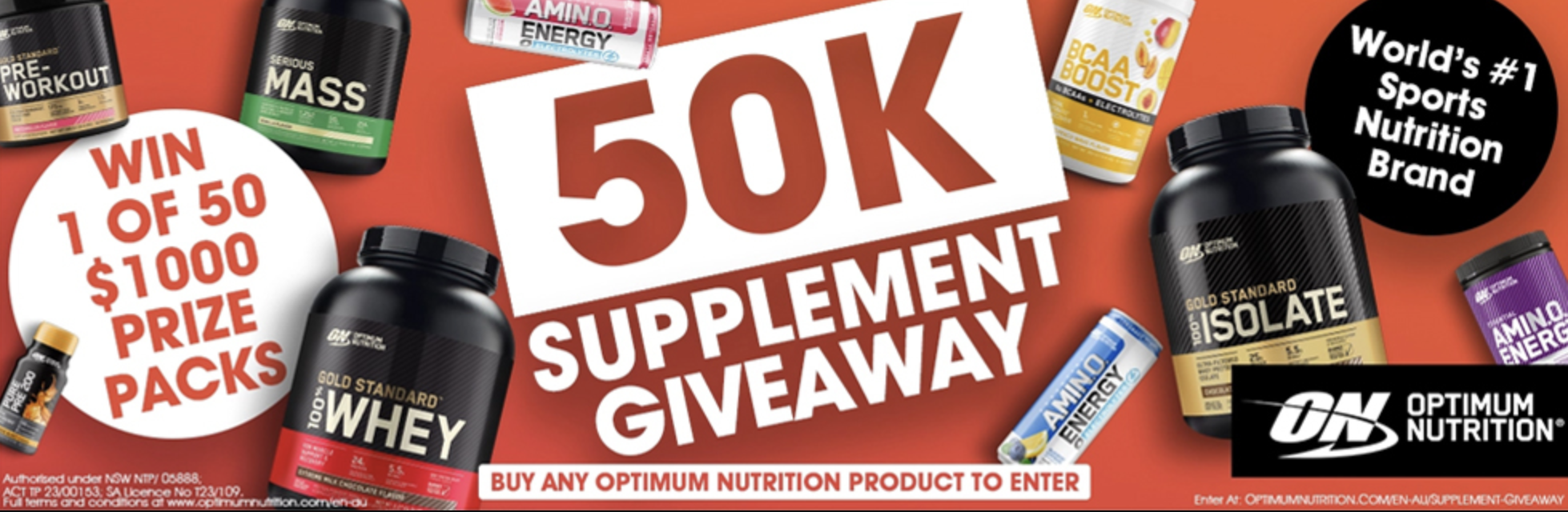 a gym giveaway centered around supplements