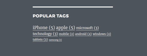 Popular WordPress tags