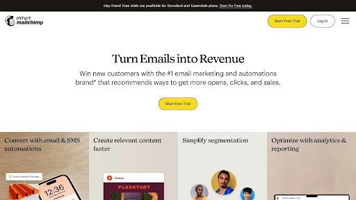 Mailchimp's home page